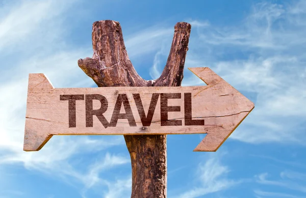 Travel wooden sign — Stock Photo, Image