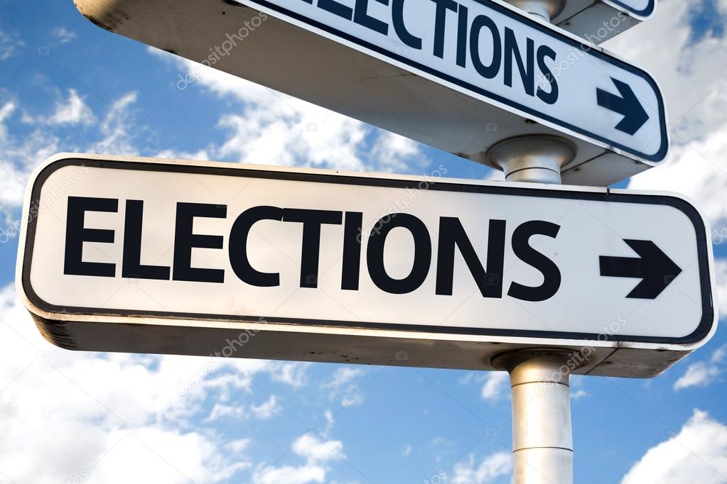 Elections direction sign