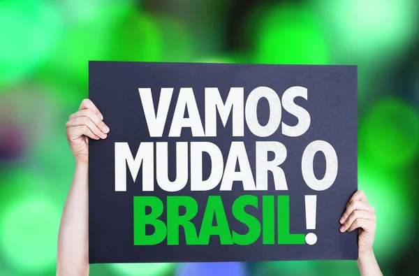 Let 's Change Brasil (em português) card — Fotografia de Stock