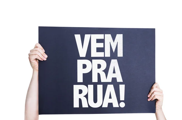 Come to Street (in Portuguese) card — Stock Photo, Image