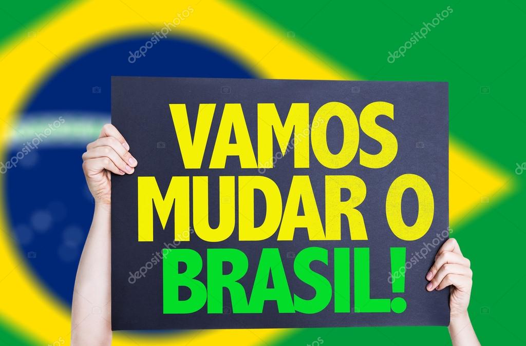 Let 's Change Brasil (em português) card — Stock Photo ...