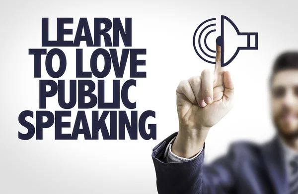 Text: Learn to Love Public Speaking — Stock Photo, Image