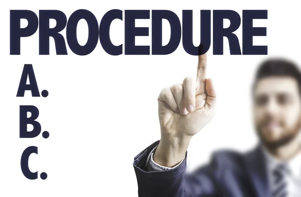 Man wijzen de tekst: Procedure — Stockfoto