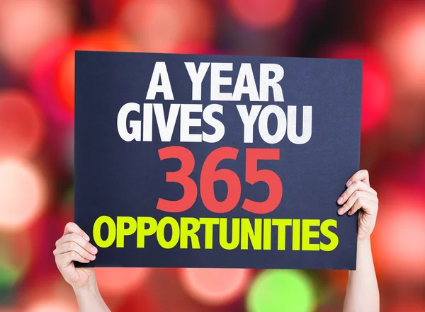 Un año le da 365 Oportunidades tarjeta w — Foto de Stock