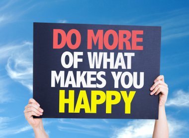 Do More Of What Makes You Happy card with sky background clipart