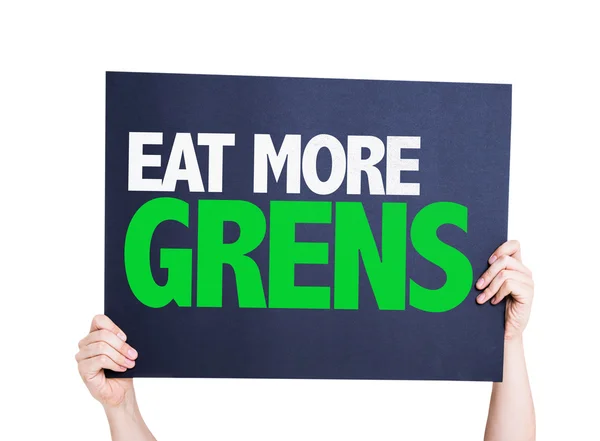 Comer más tarjeta de Verdes — Foto de Stock