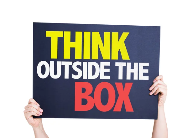 Think Outside the Box karty — Zdjęcie stockowe