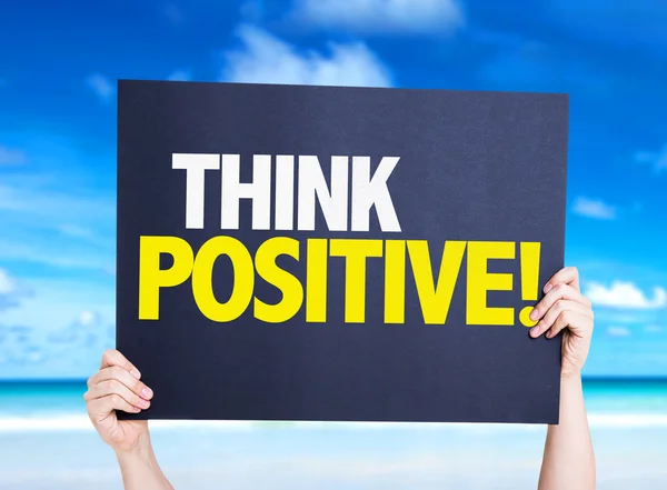 Pense cartão positivo — Fotografia de Stock