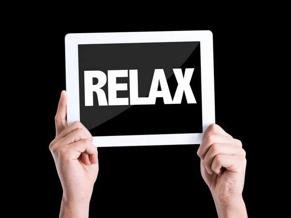 TabletPC med text Relax — Stockfoto