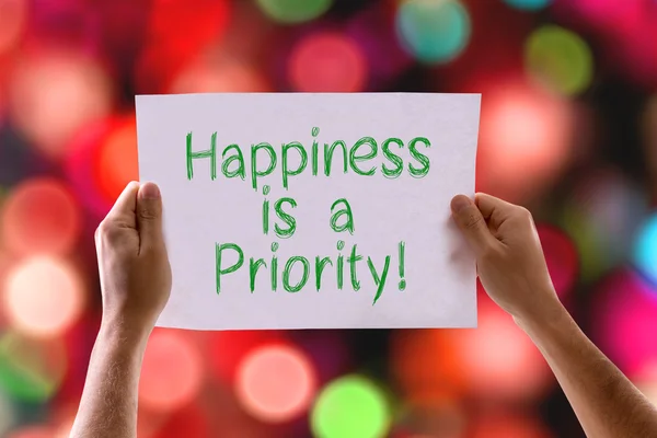 Boldogság egy prioritás kártya — Stock Fotó