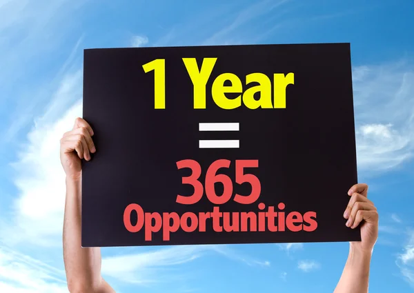 1 ano é igual a 365 Oportunidades cartão — Fotografia de Stock