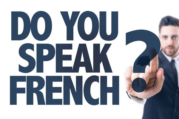 Tekst: Verrichten u spreken Frans? — Stockfoto
