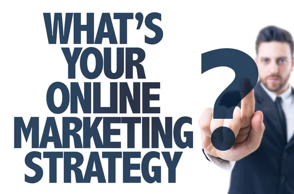 Texto: Qual é a sua estratégia de marketing online ? — Fotografia de Stock