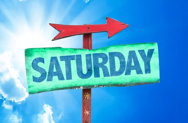 Text:Saturday on sign — Stock Photo, Image