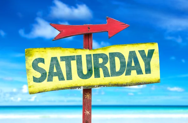 Text:Saturday on sign — Stock Photo, Image