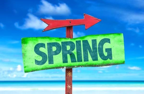 Text:Spring on sign — Stock Photo, Image