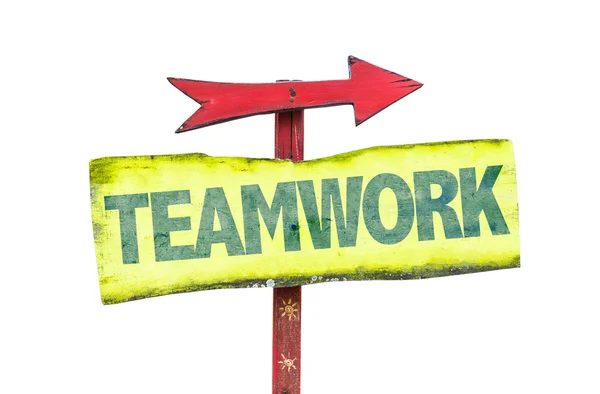 Teamwork tecken på vit — Stockfoto