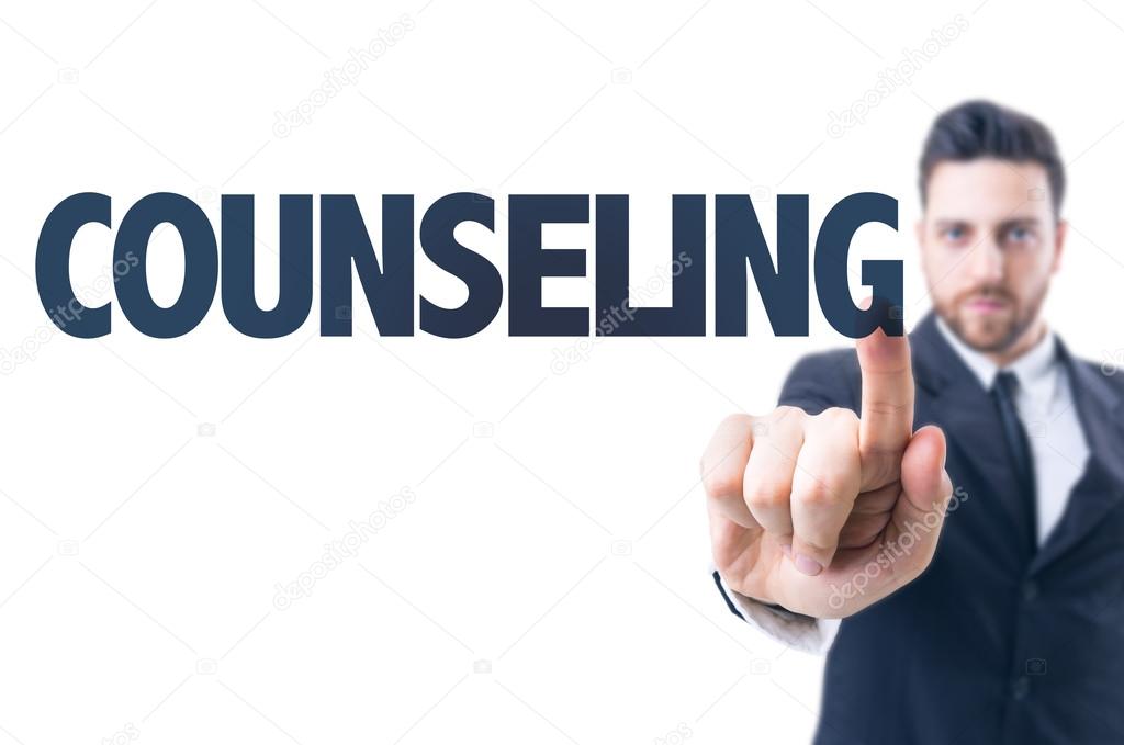 Man with text: Counseling