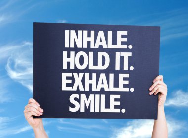 Inhale Hold It Exhale Smile card clipart