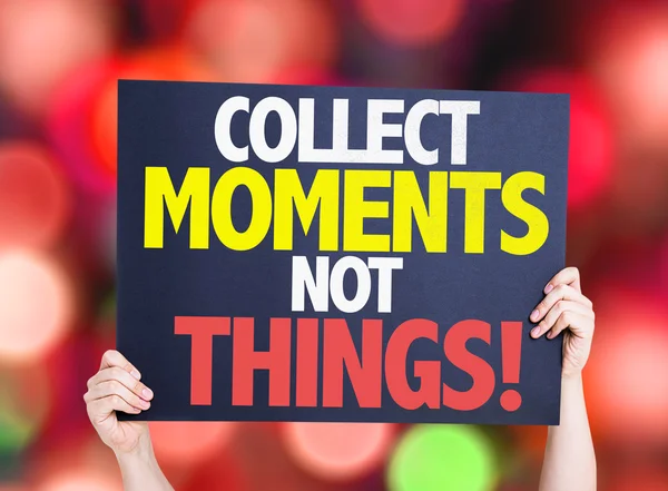 Collect Moments Not Things card — Stock Photo, Image