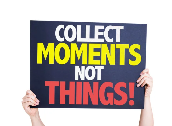 Collect Moments Not Things card — Stock Photo, Image