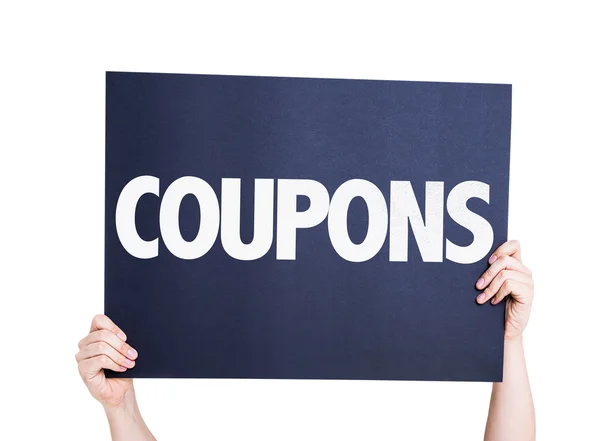 Coupons text card — Stock Photo, Image