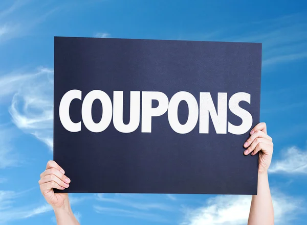 Coupons text card — Stock Photo, Image