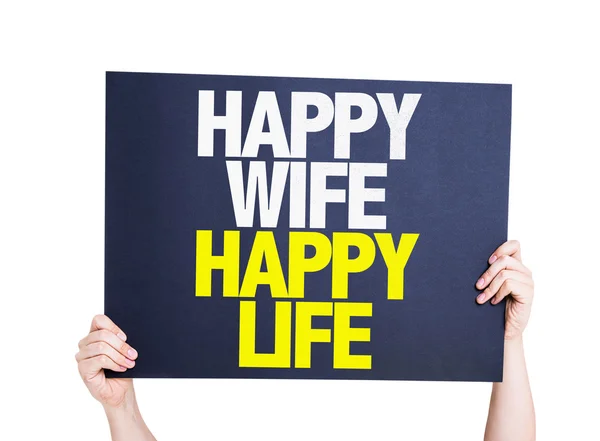 Feliz esposa feliz vida cartão — Fotografia de Stock