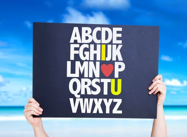 Alphabet with a Romantic message card — Stock Photo, Image