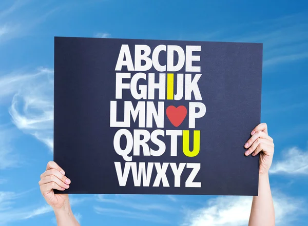 Alphabet with a Romantic message card — Stock Photo, Image