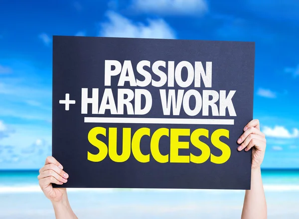 La pasión y el trabajo duro es una tarjeta de éxito —  Fotos de Stock