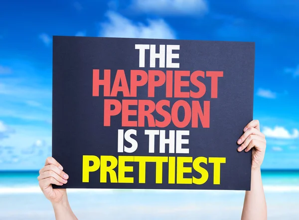 The Happiest Person is the Prettiest card — Stock Photo, Image