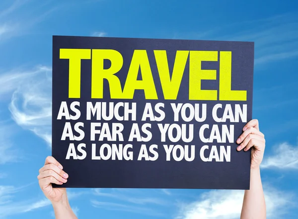 Viajar tanto tempo quanto você pode cartão — Fotografia de Stock