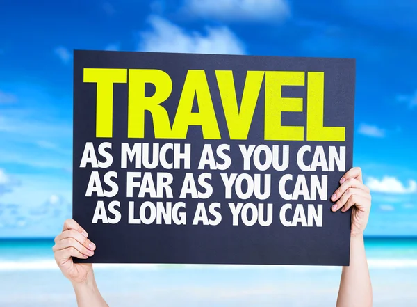 Travel As Much Far Long As You Can card — Stock Photo, Image