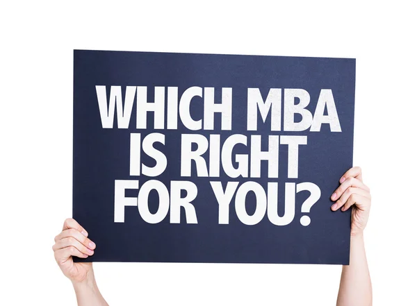 Qual MBA é certo para você? cartão — Fotografia de Stock
