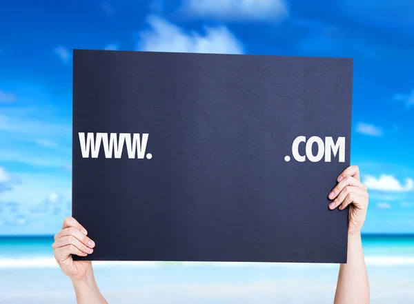 Www. .com mit einer Kopierplatzkarte — Stockfoto