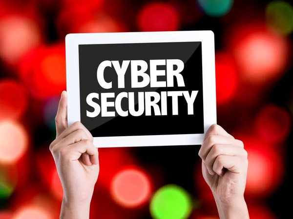 Tablet pc with text Cyber Security — Stock Photo, Image
