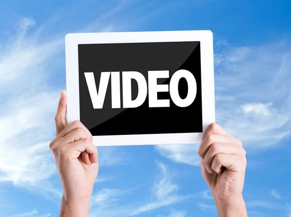 Tablet pc with text Video — Stock Photo, Image
