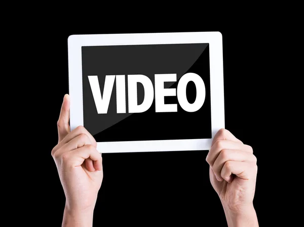 Tablet pc with text Video — Stock Photo, Image