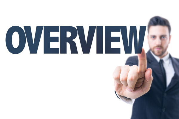 Деловой человек указывая текст
