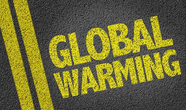 Global Warming written on the road — Stock Photo, Image