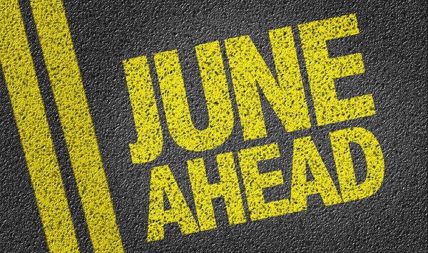 June Ahead text on the road