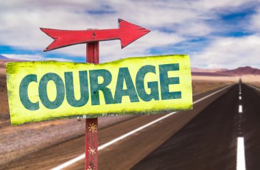 courage text sign clipart