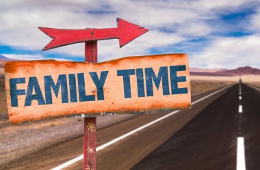 Family Time text sign clipart