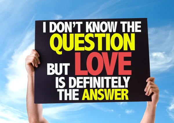 Love is Definitely the Answer card — Stock Photo, Image