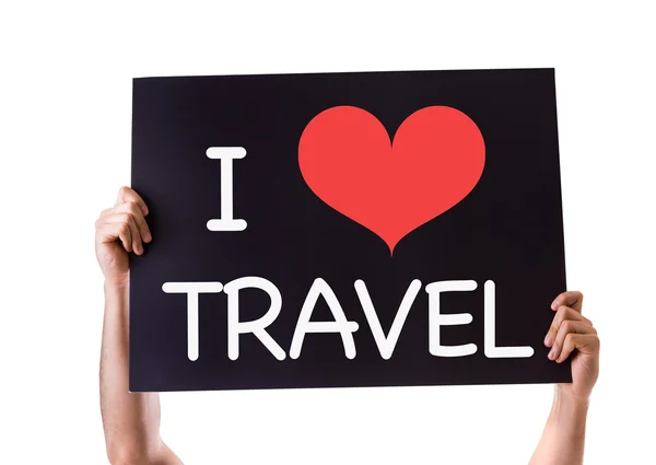 I Love Travel kaart — Stockfoto