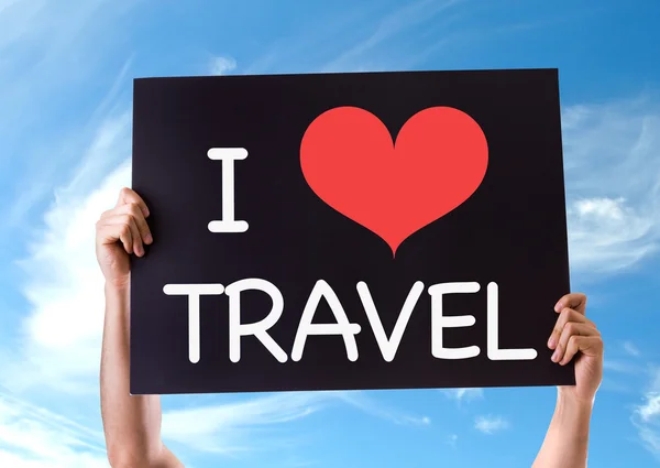 I Love Travel kaart — Stockfoto