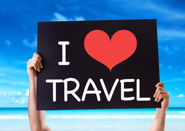 I Love Travel kaart — Stockfoto