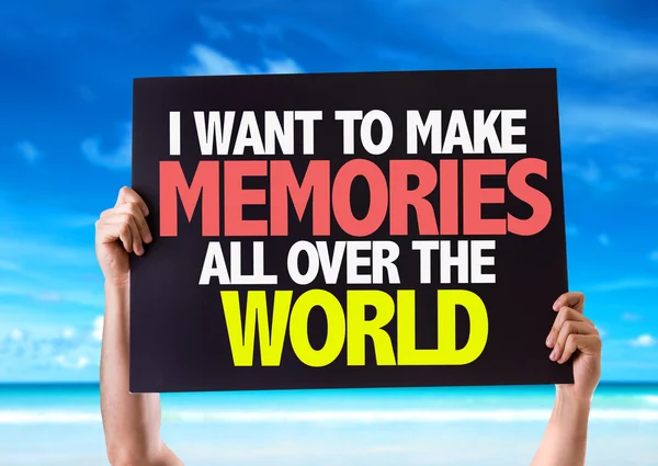 Chci, aby vzpomínky All Over the World kartu — Stock fotografie