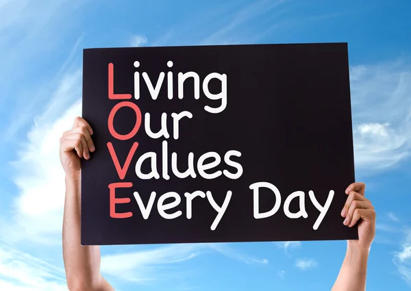 Living Our Values Every Day card — Stock Photo, Image